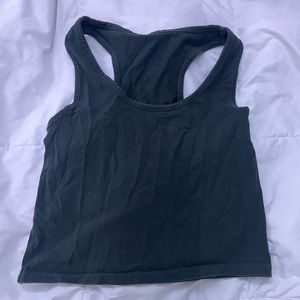 Gray workout crop top